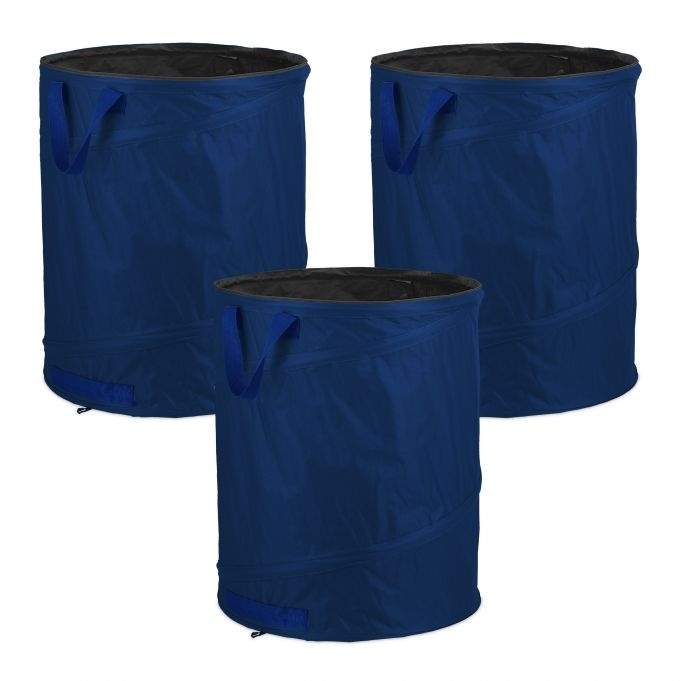 3 stk. hagesekker 160-liters blå