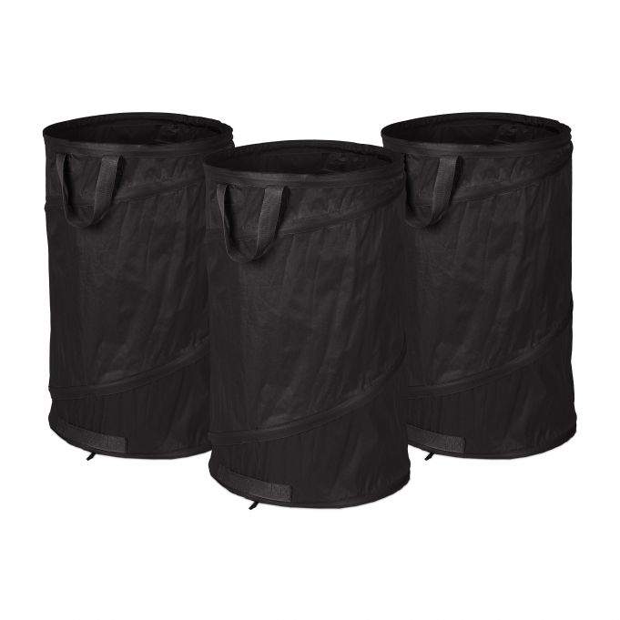 3 stk. hageposer 160-liters sort