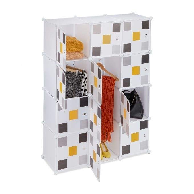 Hyllegarderobe 8 rom hvit