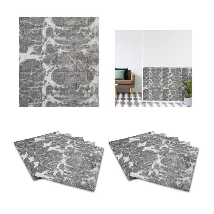 Dekorplast marmor-look sett med 10 stk