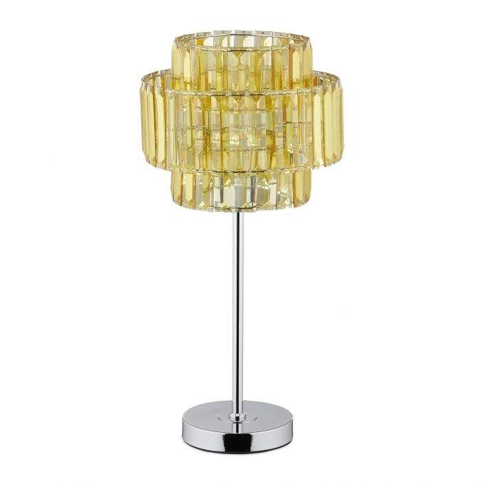 Bordlampe krystall gull