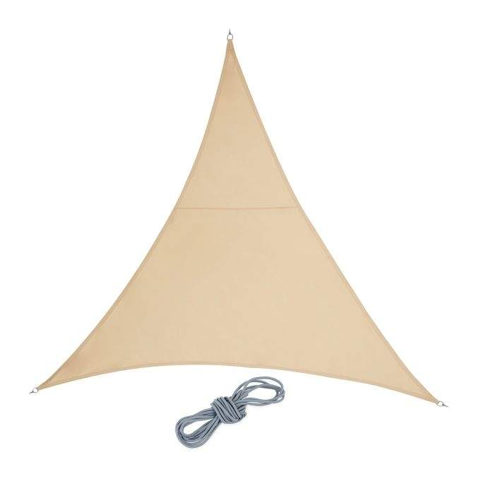 Solseil polyester trekantet sand