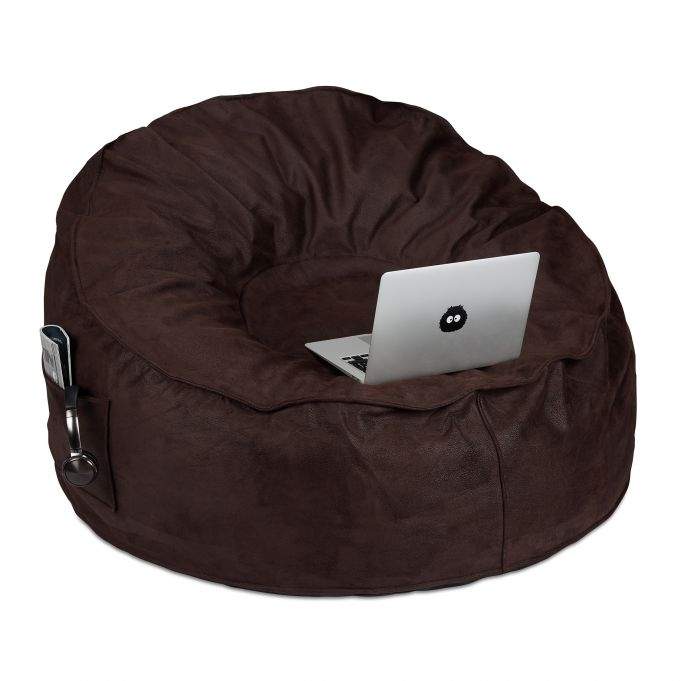 XXL Beanbag i semsket skinn