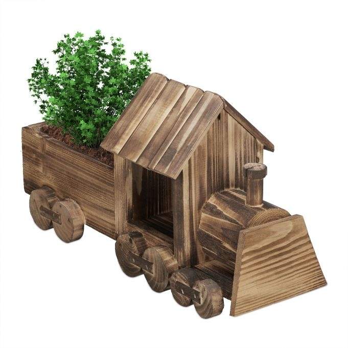 Damplokomotiv for blomstervogn for planting