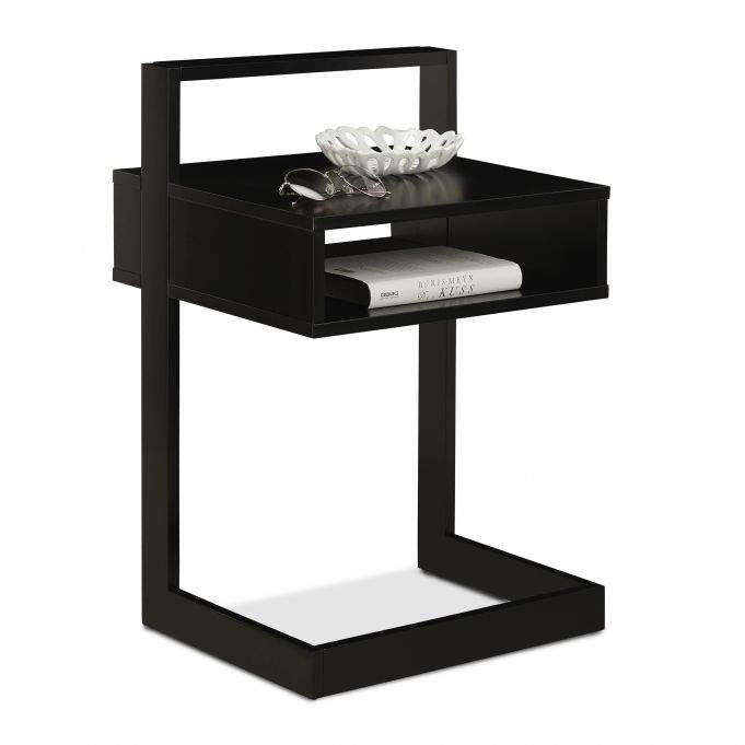 Sidebord med oppbevaringsrom svart