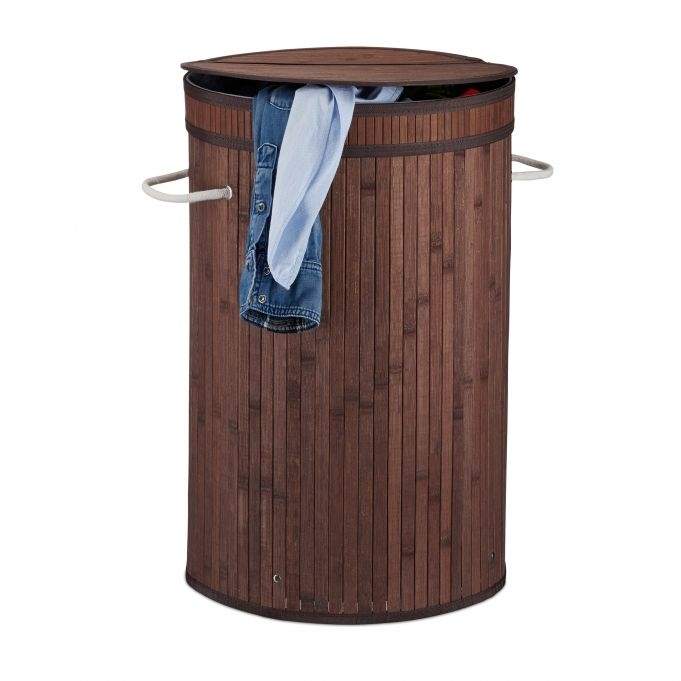 Bambus skittentøyskurv med lokk