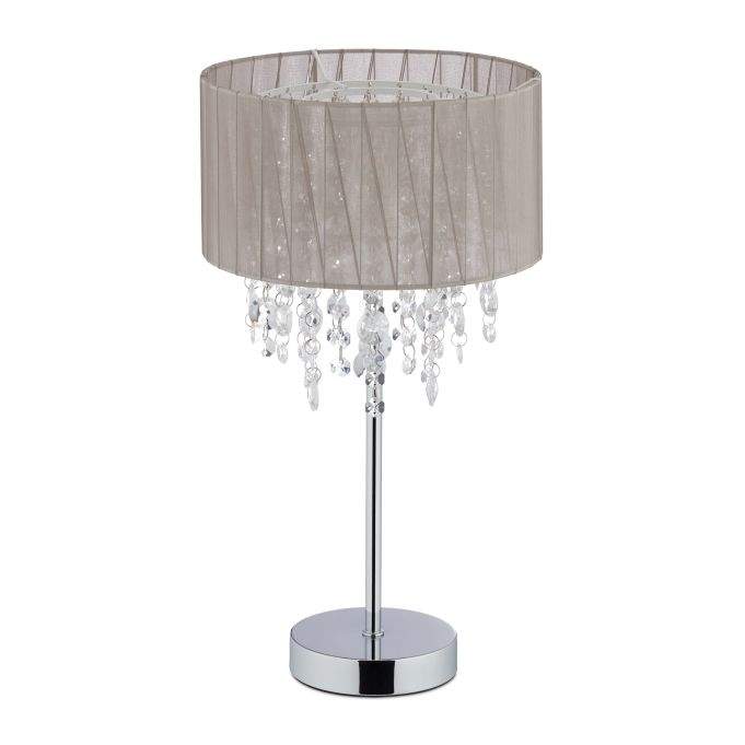 Stor bordlampe organza krystall