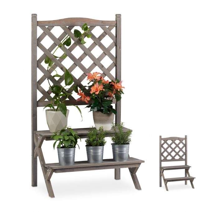 Blomstertrapp med espaliergrå