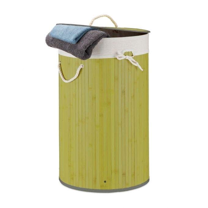 Vaskekurv bambus rund