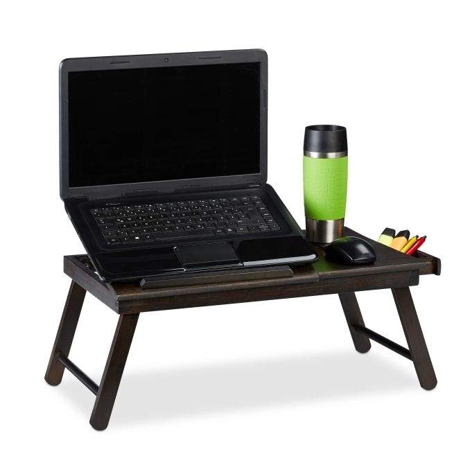 Sammenleggbart bord for laptop mørkebrun
