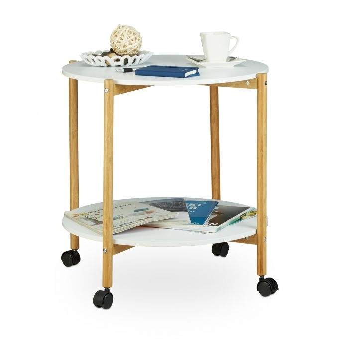 Sidebord med hjul og 2 nivåer