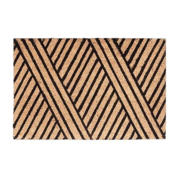 Dørmatte kokosfiber sorte striper