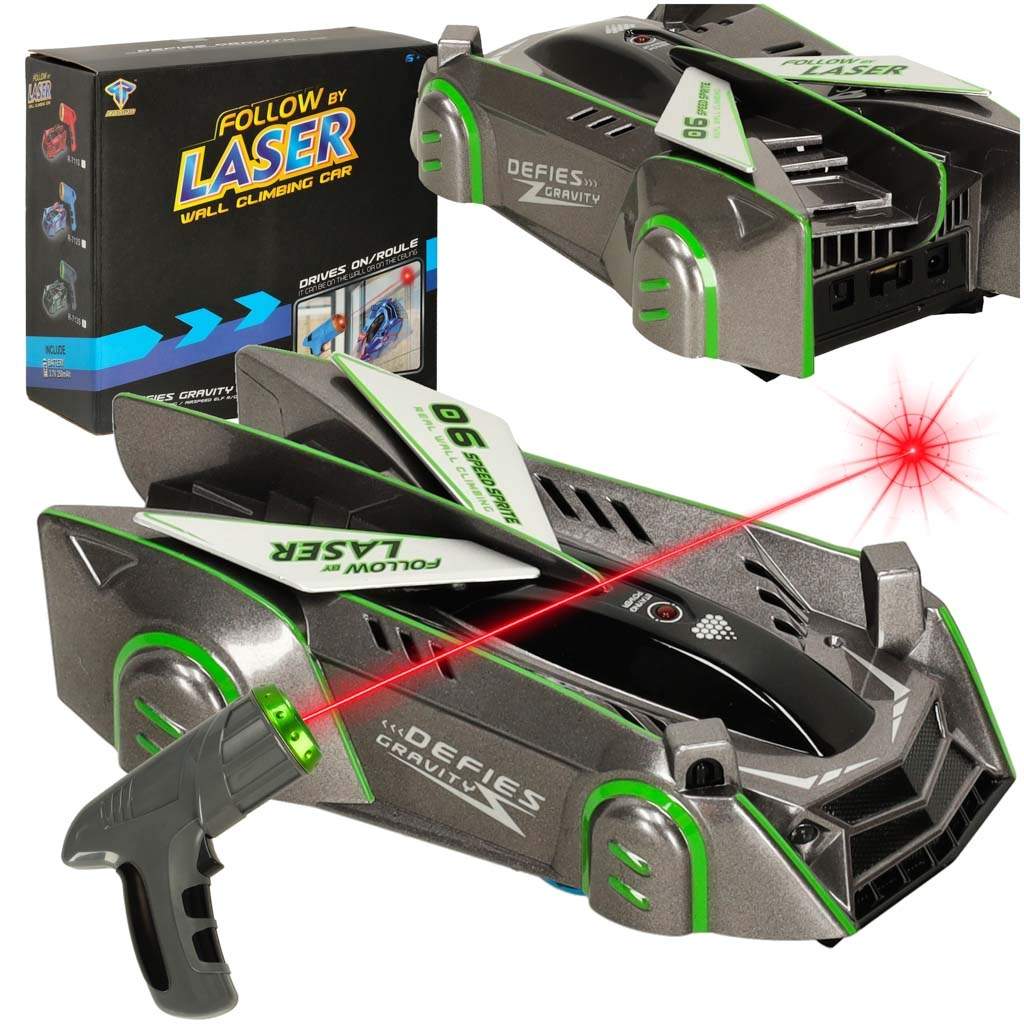 RC-bil laserstyrt bilkjøring på veggen på lasergrå