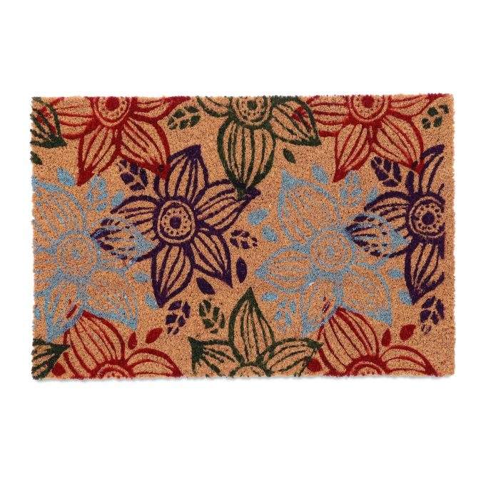 Kokos dørmatte blomster