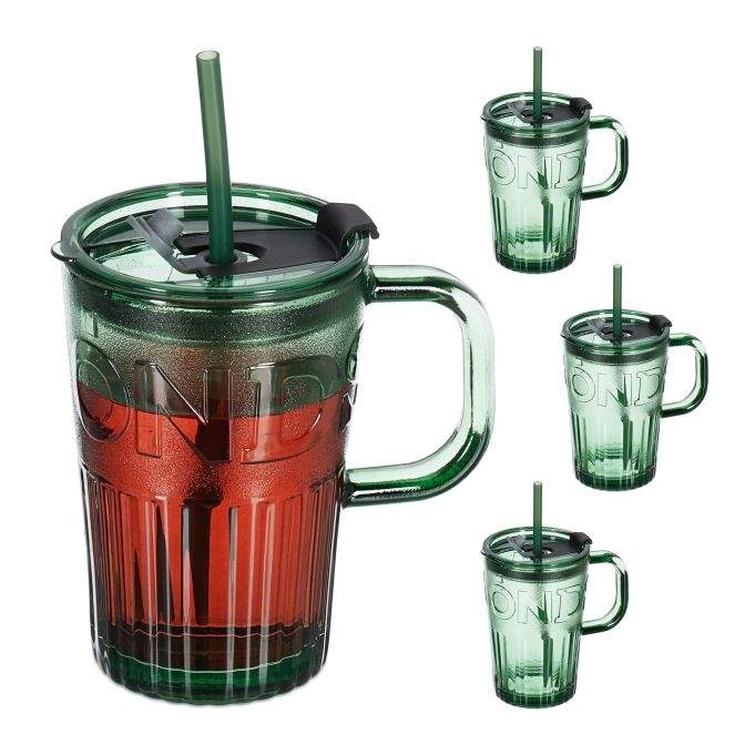 Sett med 4 drikkeglass med håndtak