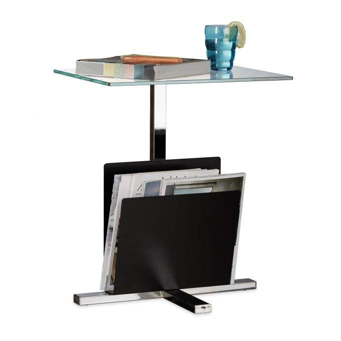 Sidebord med magasinhylle