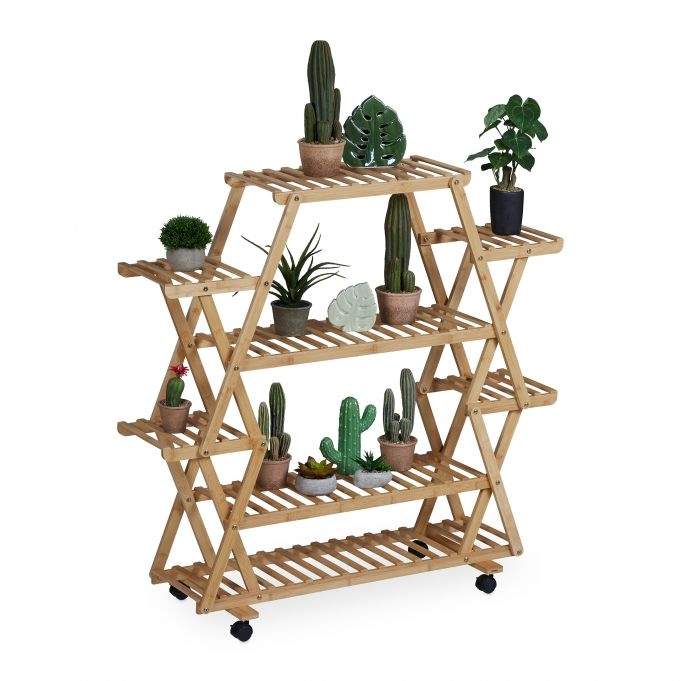Hylle for planter i bambus