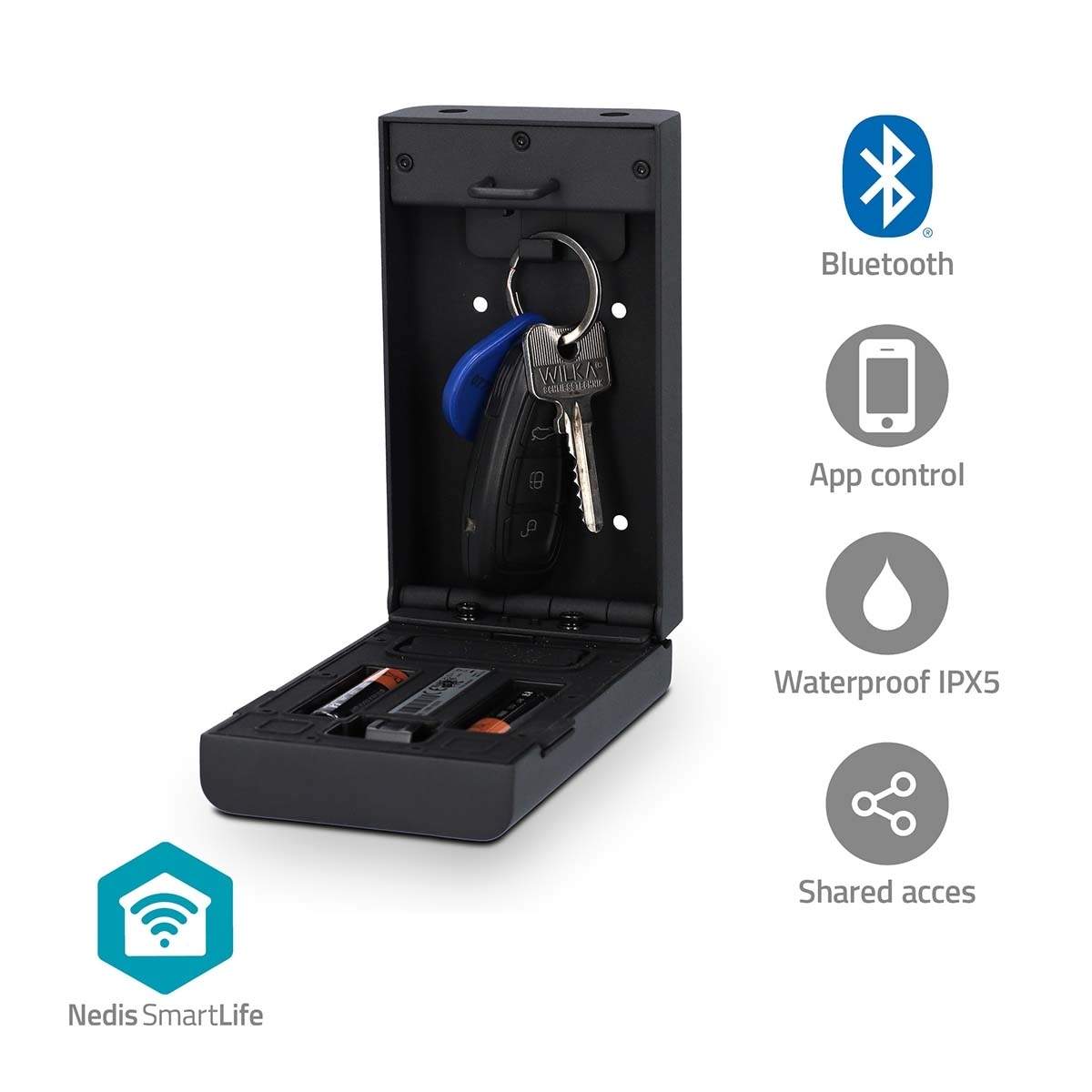 SmartLife nøkkelboks | Key Safe | Bluetooth® | Utendørs | Nøkkellås | IPX5 | Sort