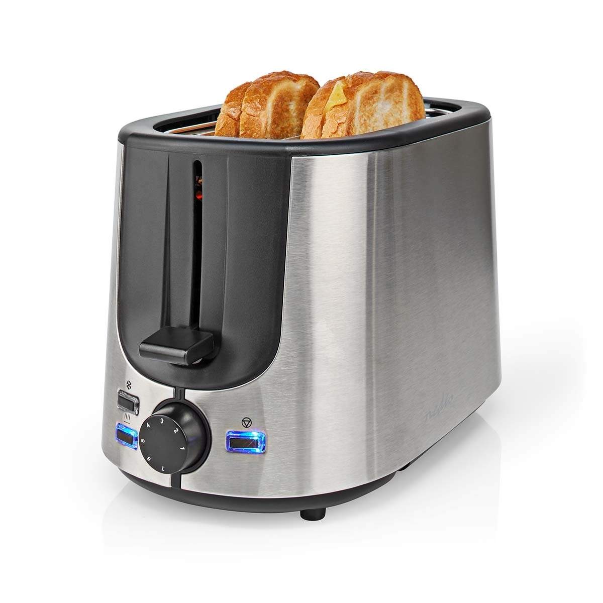 Brødrister | Rustfritt stål serien | 2 Spor | Browning nivåer: 7 | Avrimingsfunksjon | Bun rack | Aluminium