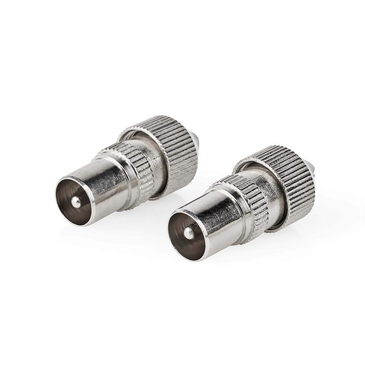 IEC (koaks) Connector | Rett | Hann | Nikkel belagt | 75 Ohm | Skrue | Kabeltilførselsdiameter: 7.0 mm | Metall | Sølv | 2 stk.