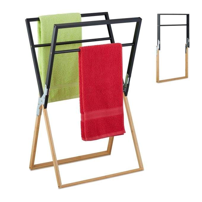 Sammenleggbar håndkleholder i bambus