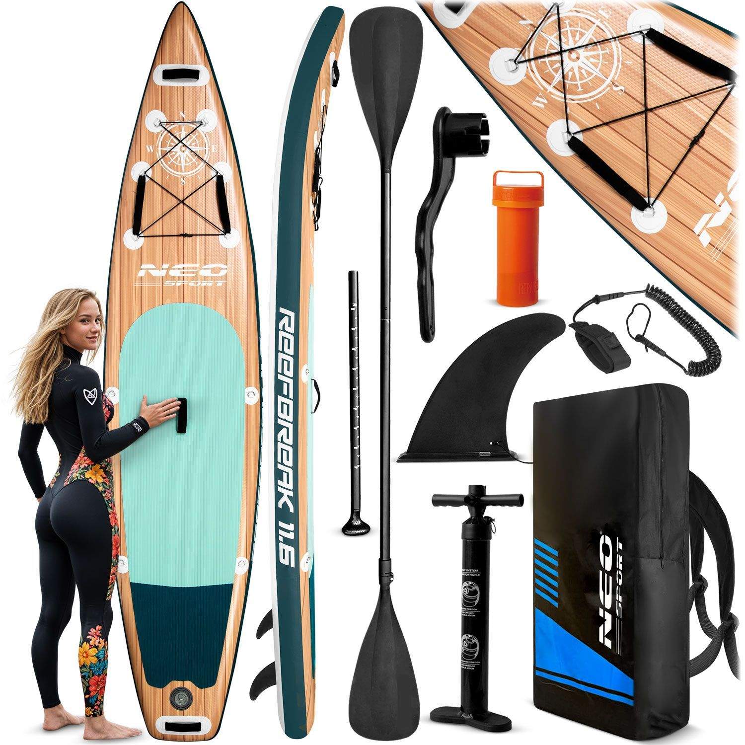 Støttebrett Reefbreak 350 x 81 x 15 cm Neo-Sport 170104