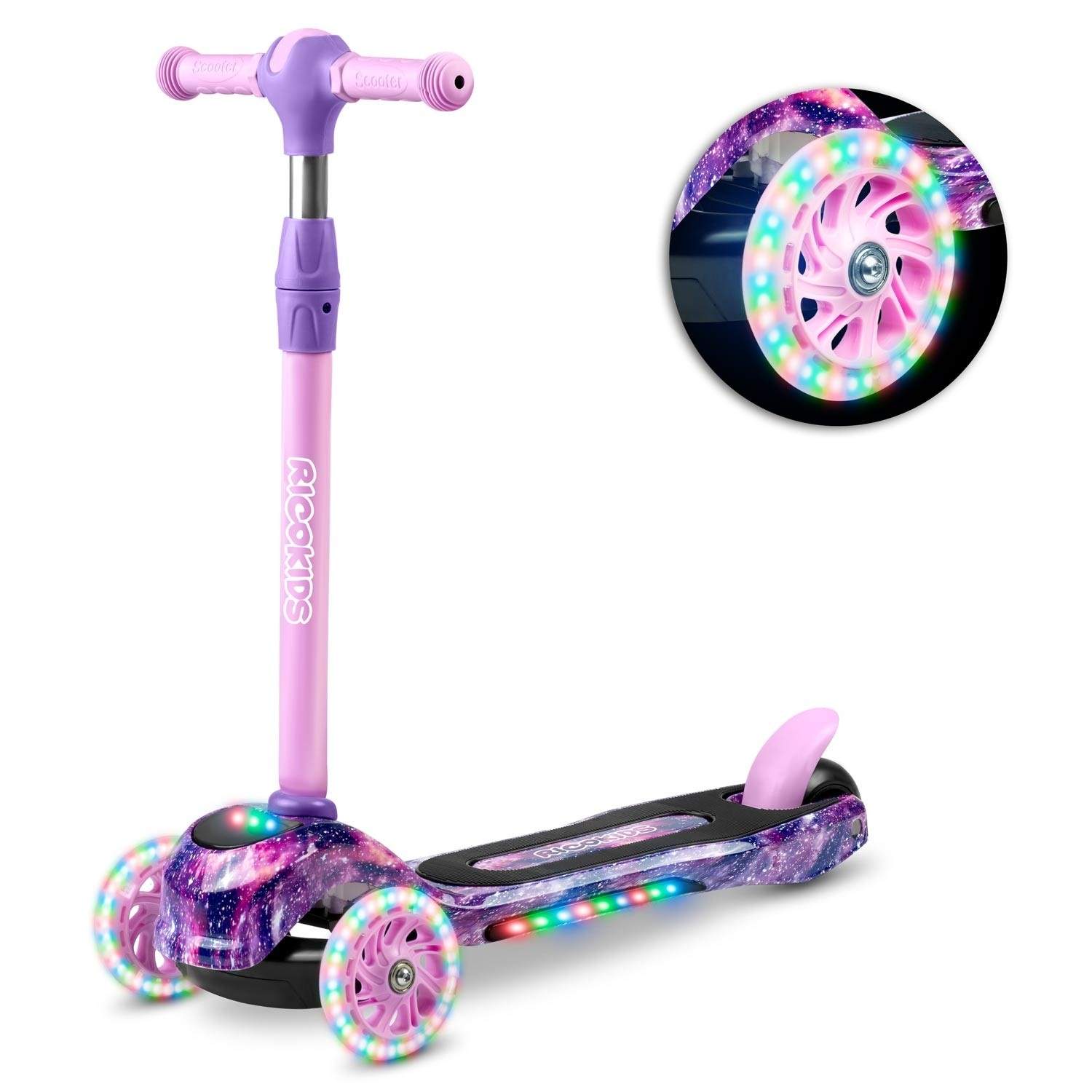 Ricokids Piko trehjuls sparkesykkel – rosa og lilla