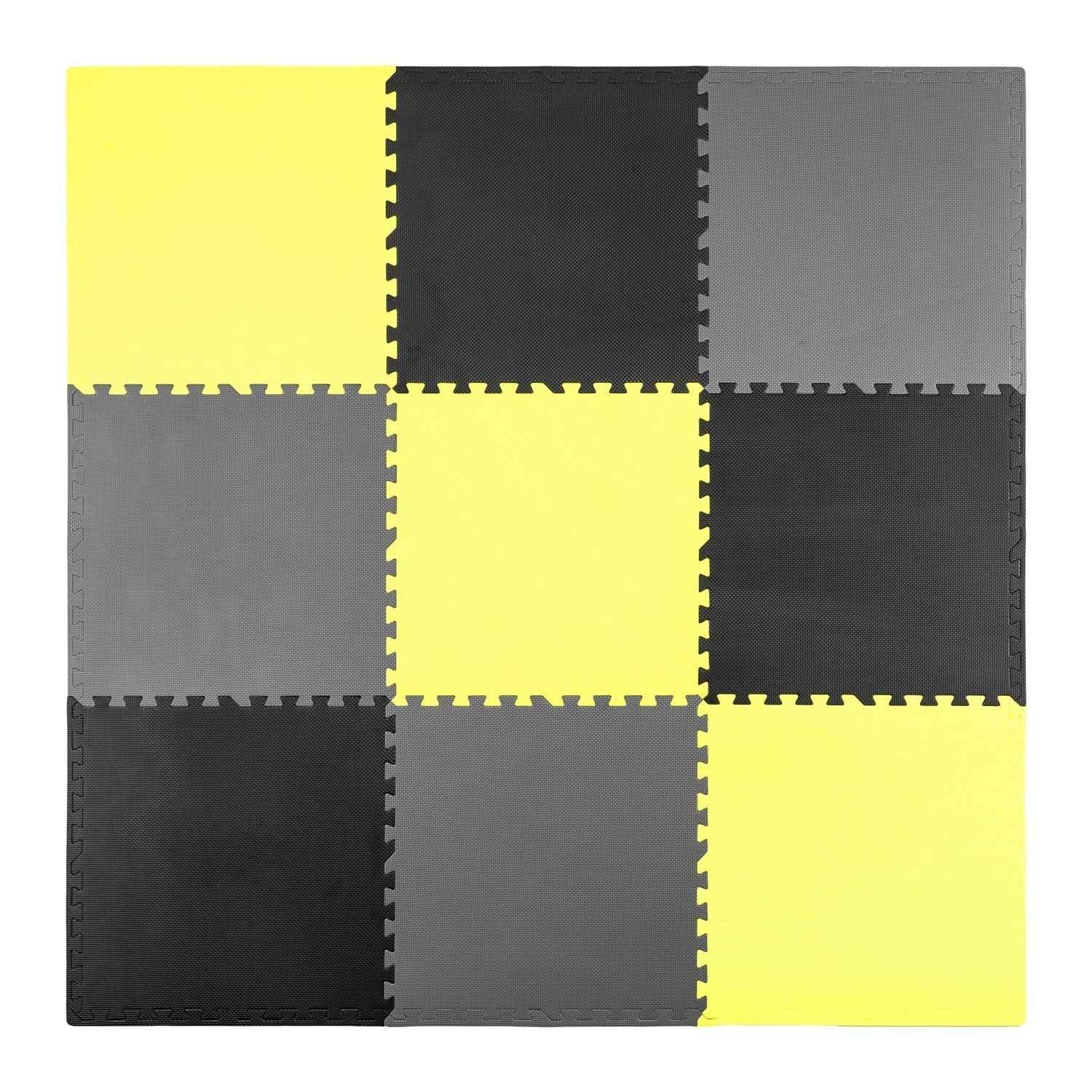 Skummatte Puslespill 180x180cm 9 stk Grå/Gul