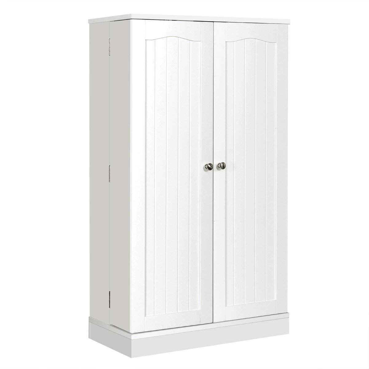 Dobbeldørs oppbevaringsskap med 6 justerbare hyller 59 x 30,5 x 103,5 cm Hvit