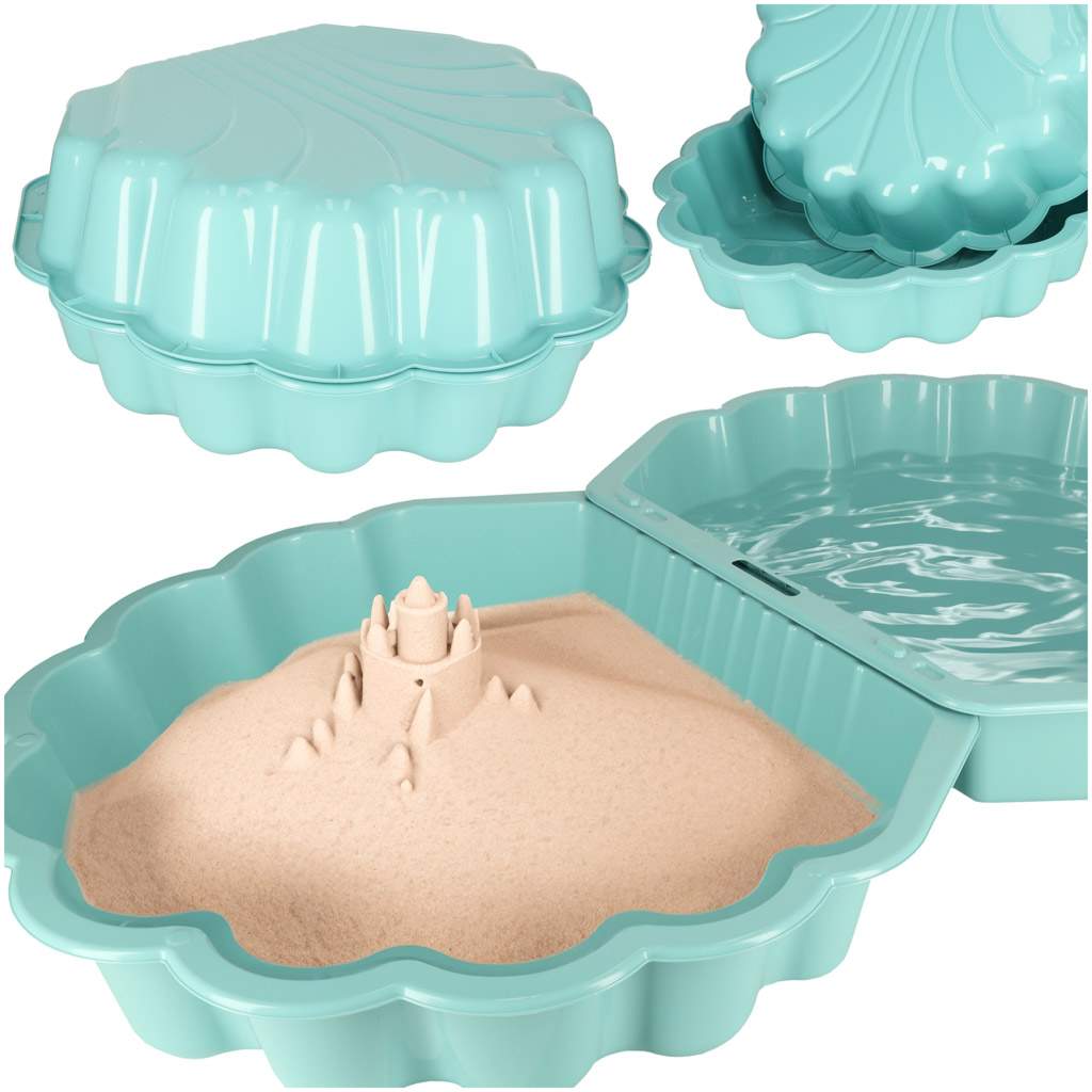 Lukkbar sandkasse Shell dobbel antip mint