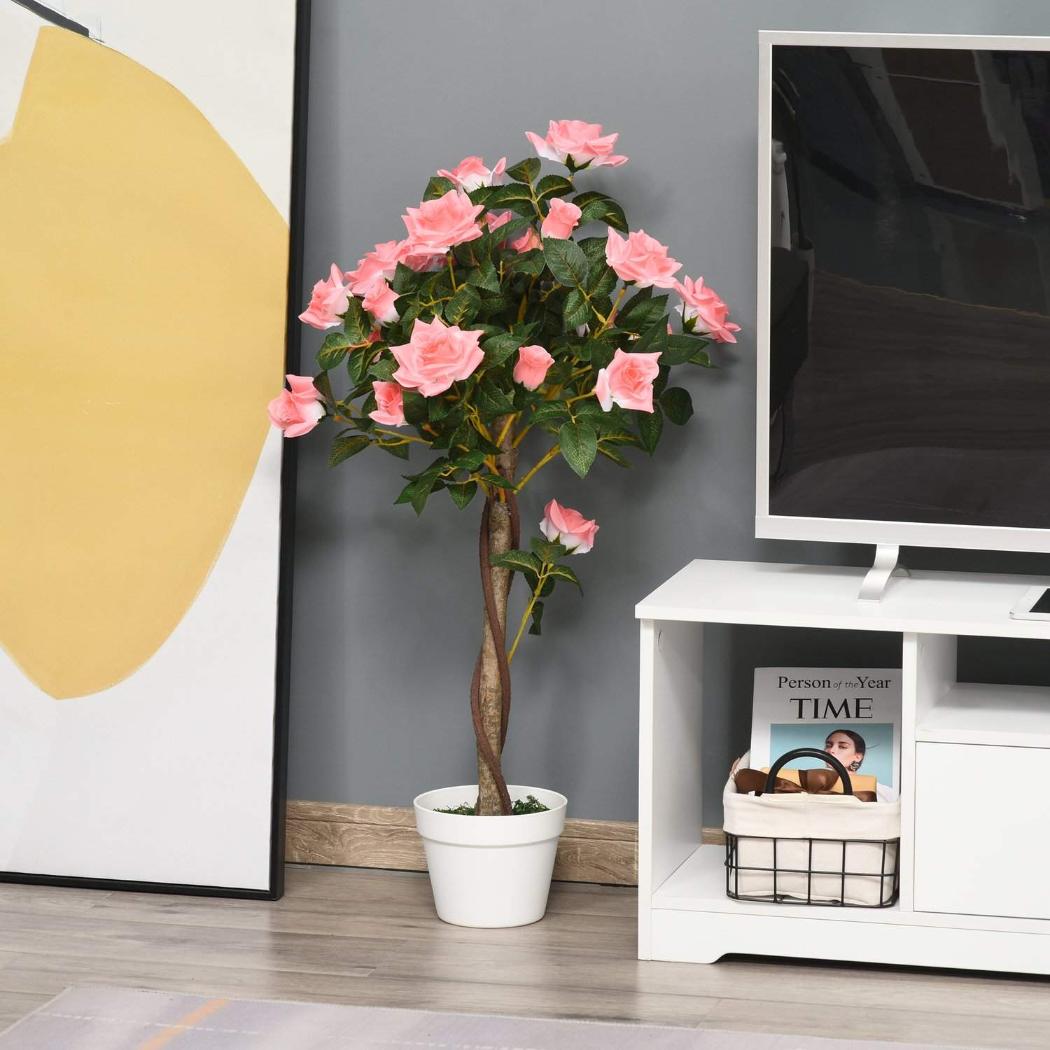 Kunstig tre, kunstig plante i sementpotte, kunstig plante