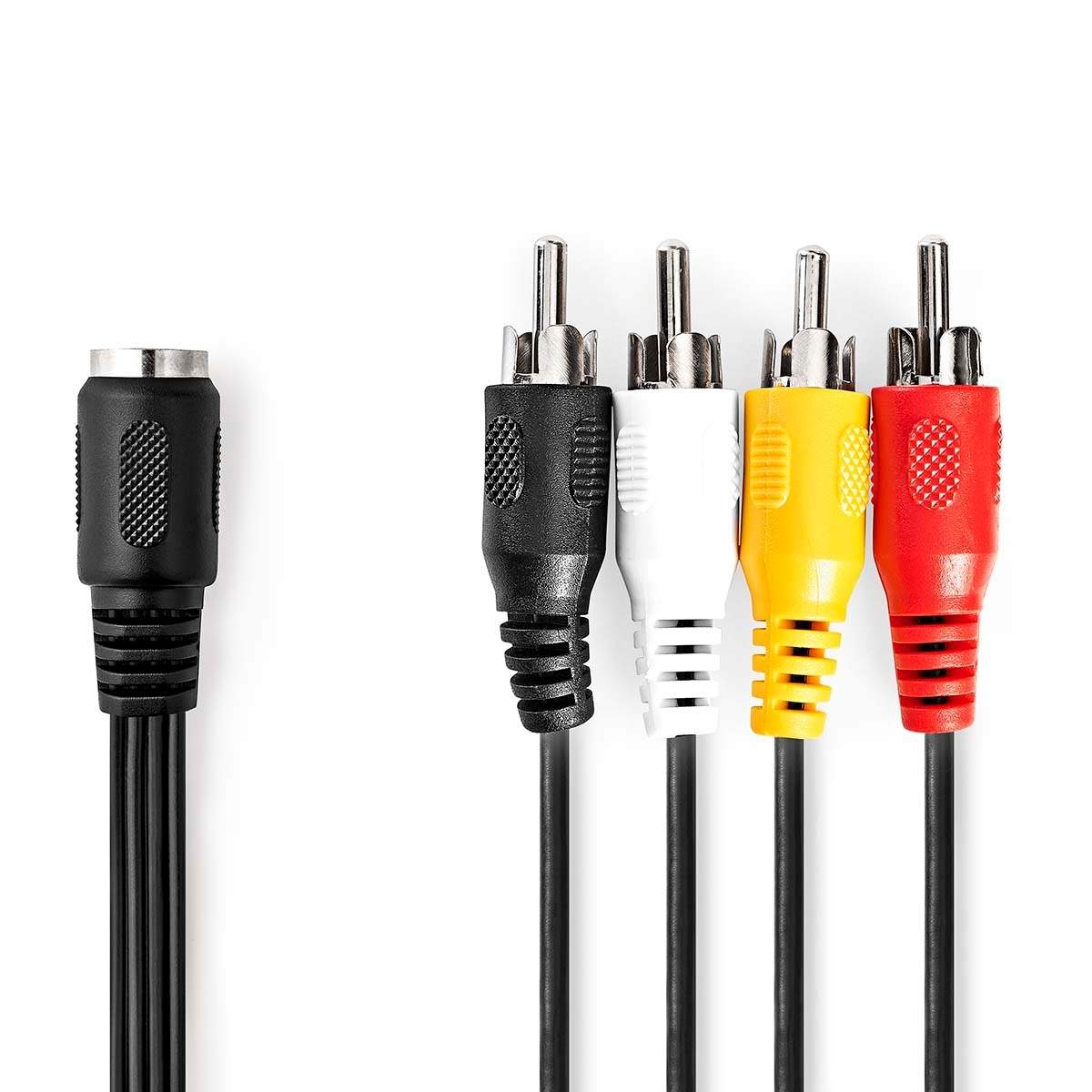 Han Pin DIN lydkabel | DIN 5-pins hun | 4x RCA han | Nikkel belagt | 0.20 m...