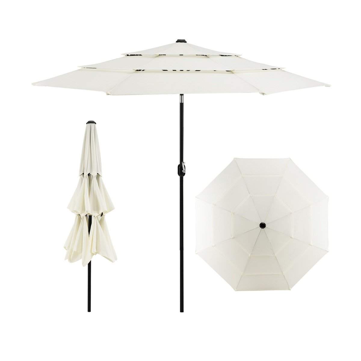 3-lags terrasseparaply – ventilert, vippefunksjon, beige