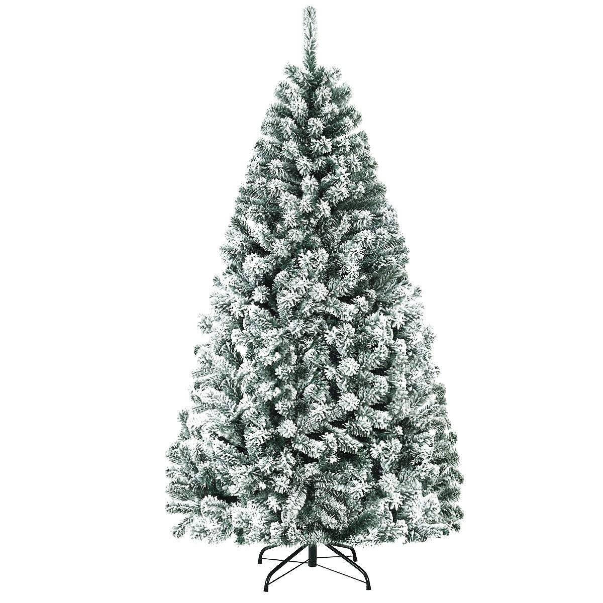 180 cm kunstig juletre med snø- og metallstativ