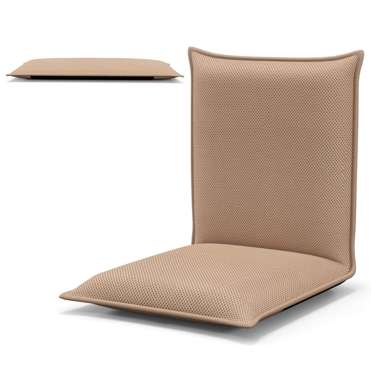 Justerbar gulvstol med 6-posisjons tilbakelening – beige
