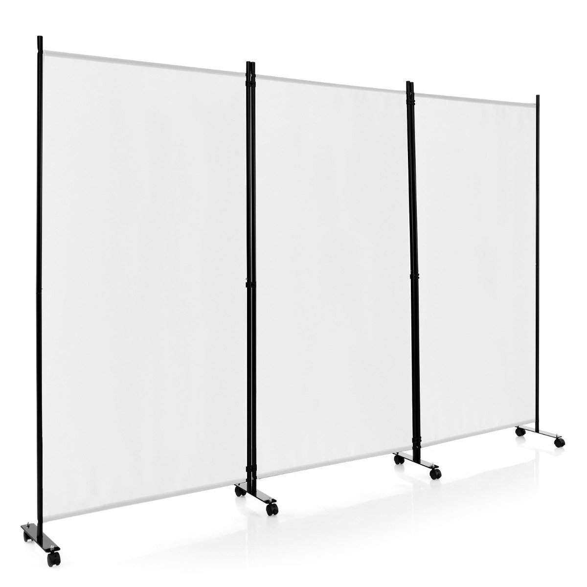 Mobil romdeler – 3 paneler, 180 cm, hvit