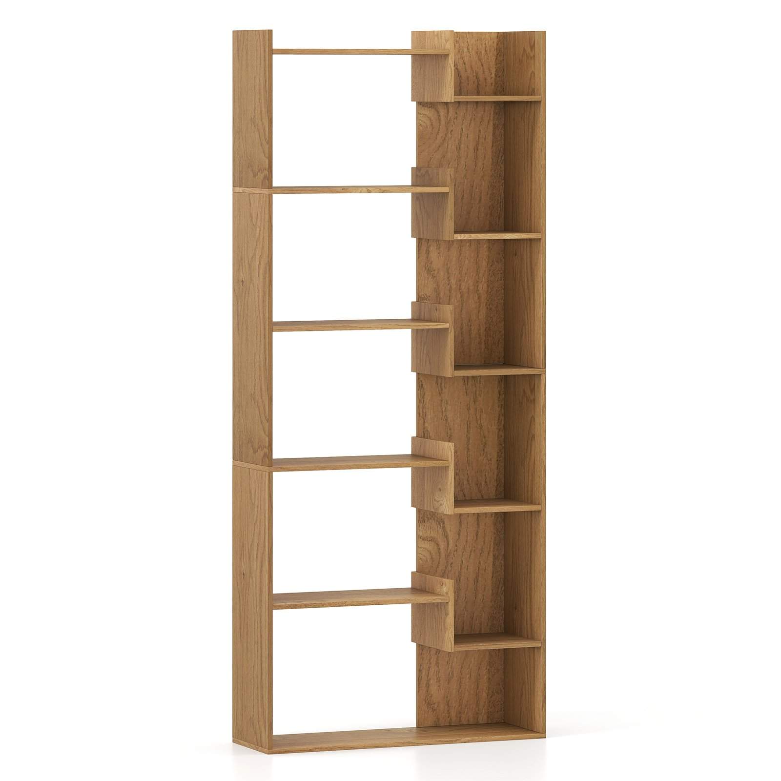 6-lags trebokhylle med 11 hyller – 69 x 22 x 163 cm