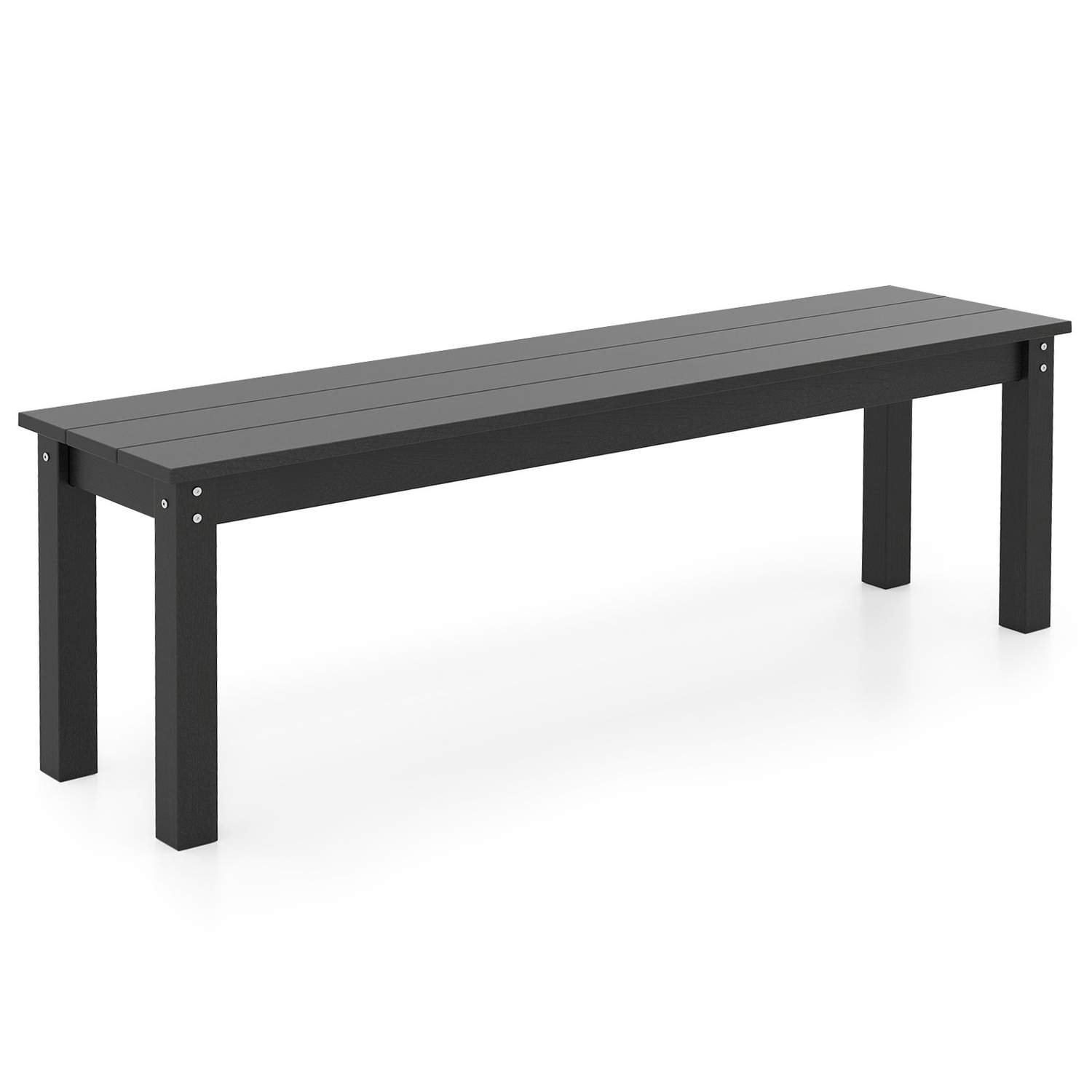 Værbestandig 3-seters utendørsbenk – 140 cm, HDPE, svart