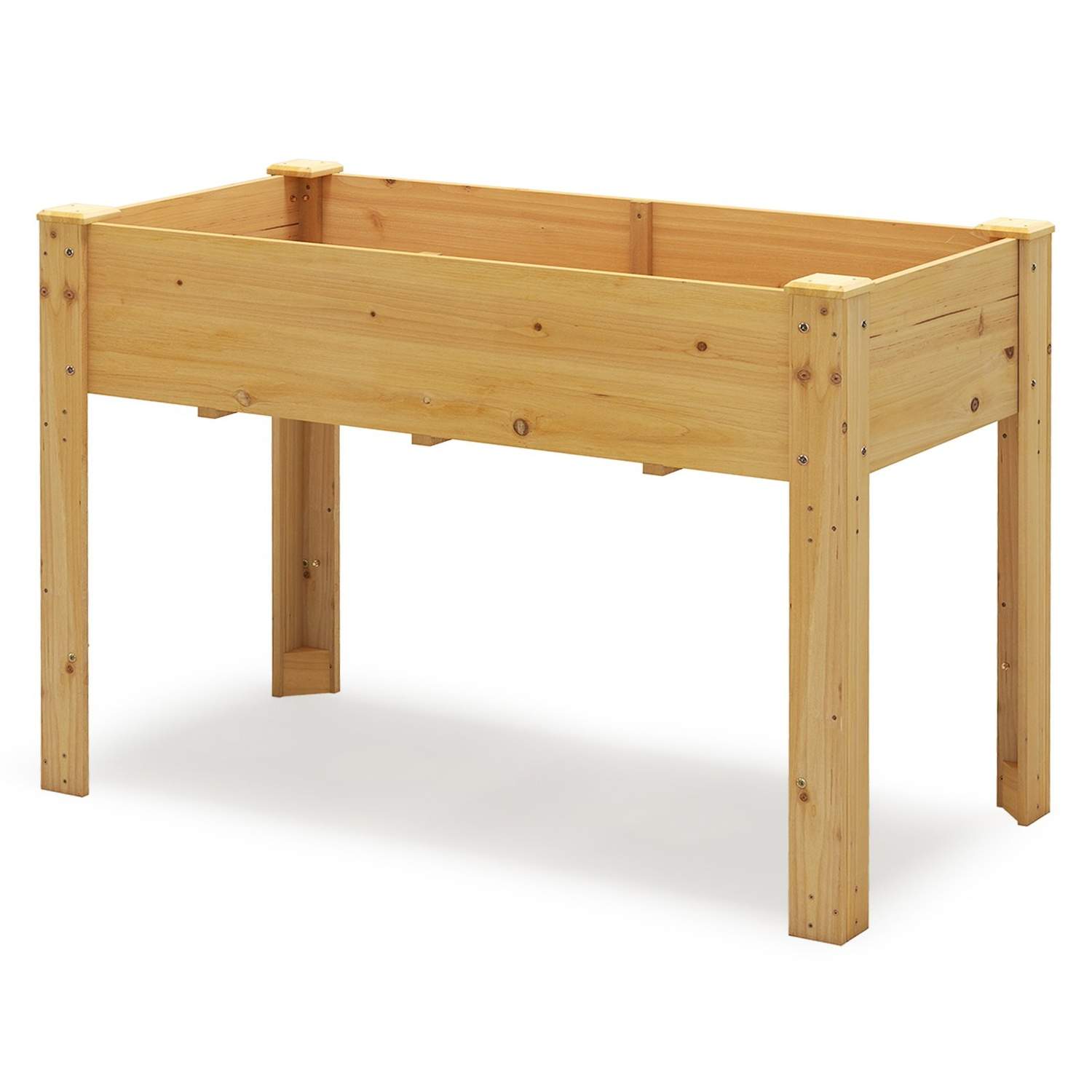 Hevet hageseng i tre med drenering, 120 x 60 x 82 cm