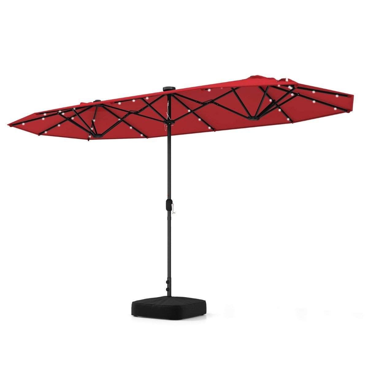Stor terrasseparaply med LED-lys – 400x200 cm, UPF 50+