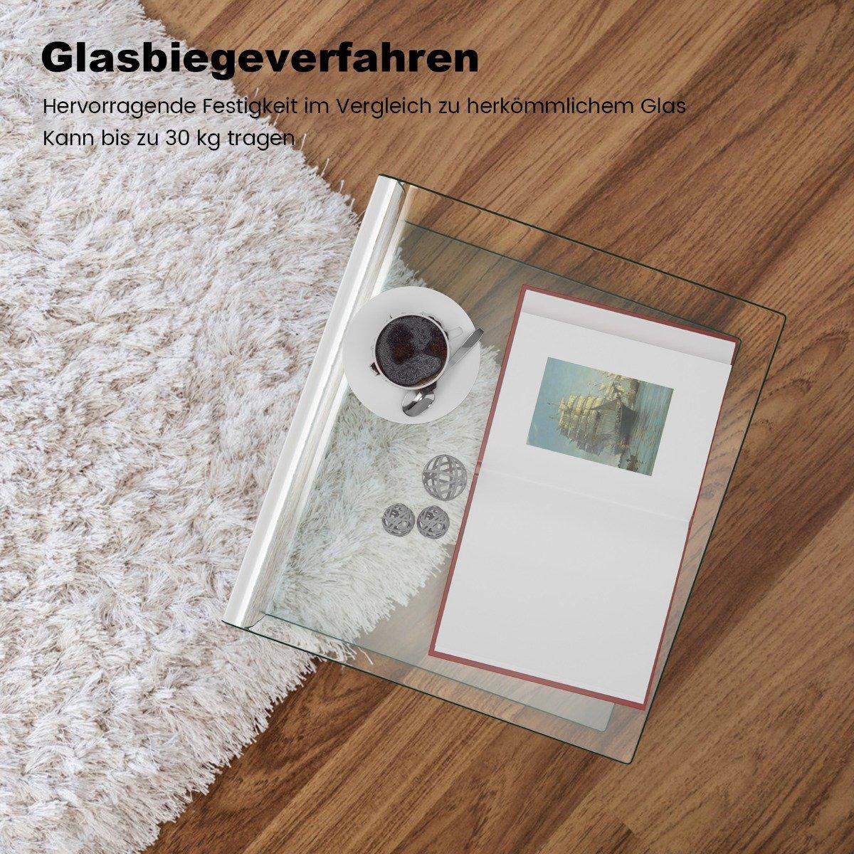 Sidebord i glass – U-formet, herdet, 45x45x41 cm