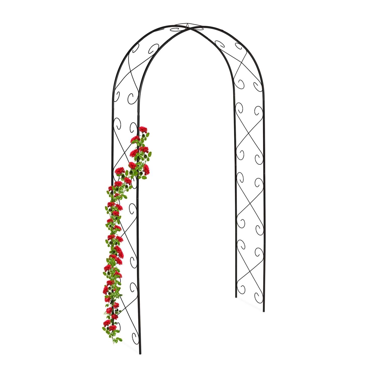 Hagerosebue – Svart metallespalier for klatreplanter