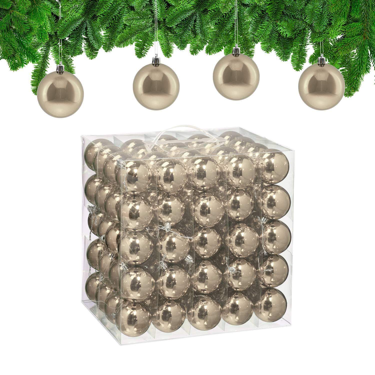 Sett med skinnende julekuler – 100 blanke ornamenter