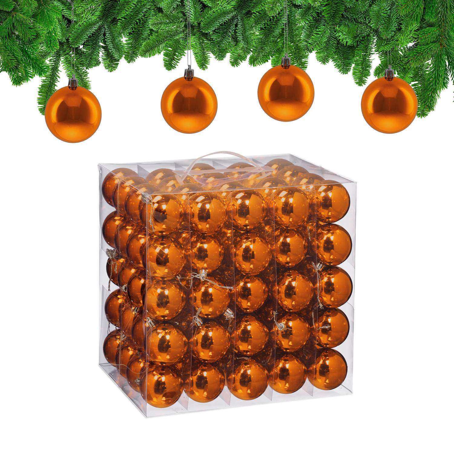 Sett med skinnende julekuler – 100 blanke ornamenter