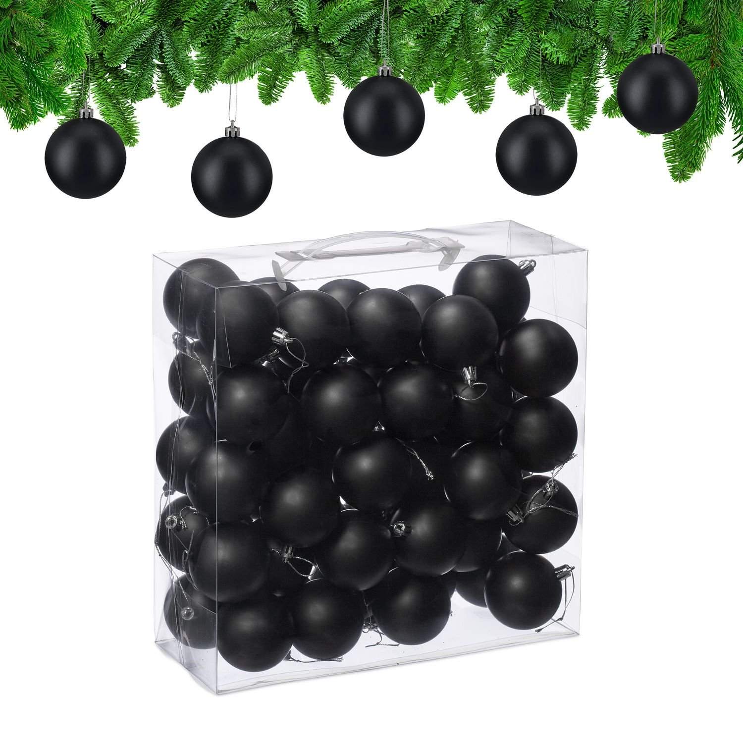 Sett med matte julekuler – 50 stk