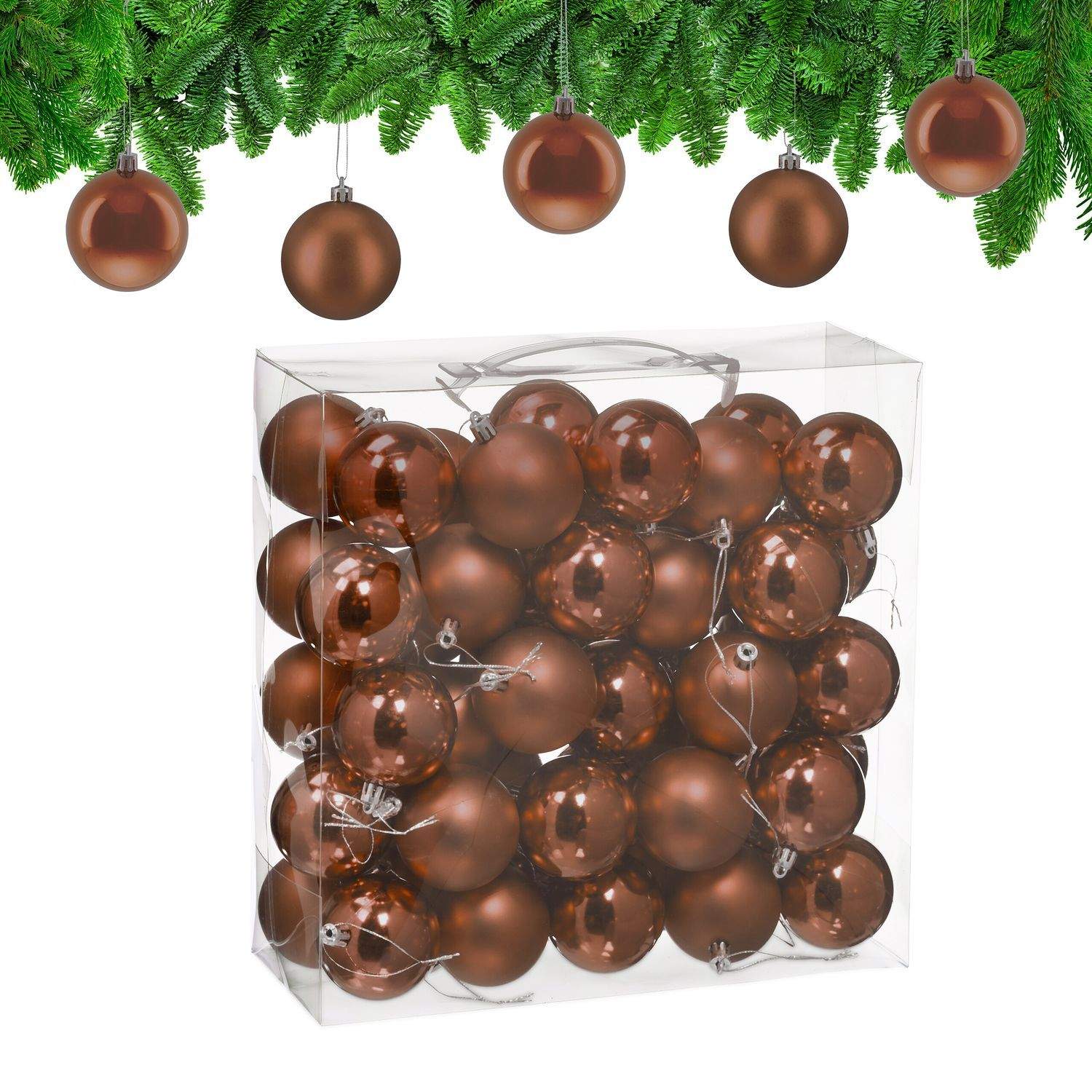Juletrekugler sett – matt og blank, 50 stk