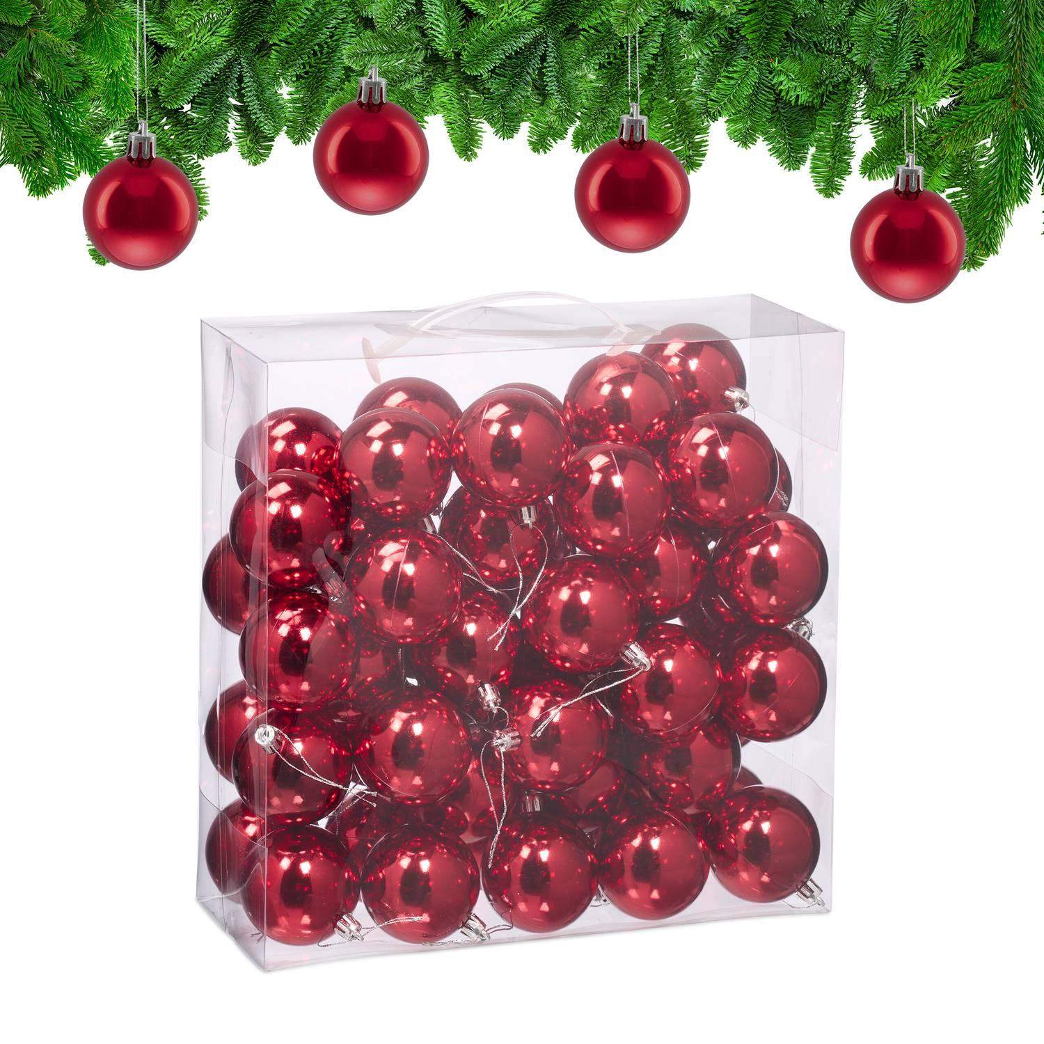 Sett med skinnende julekuler – 50 blanke ornamenter
