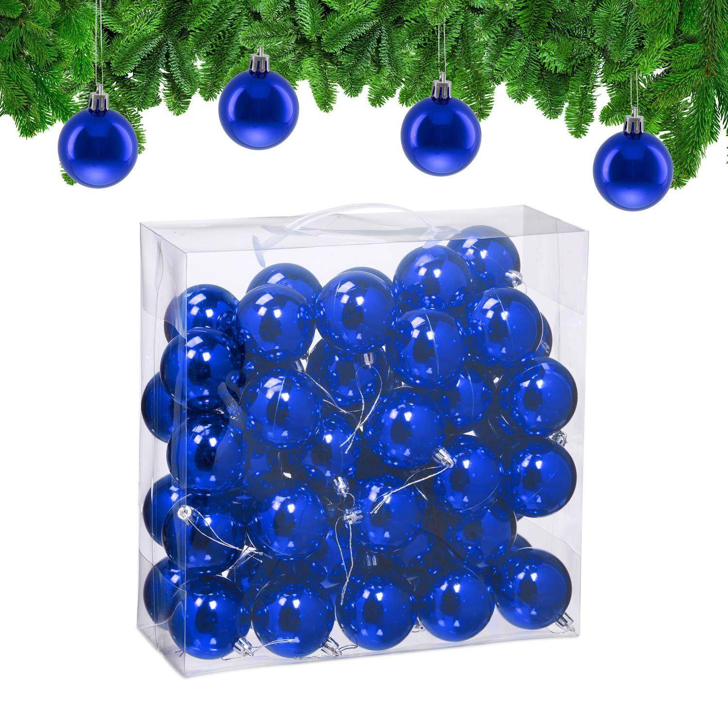 Sett med skinnende julekuler – 50 blanke ornamenter