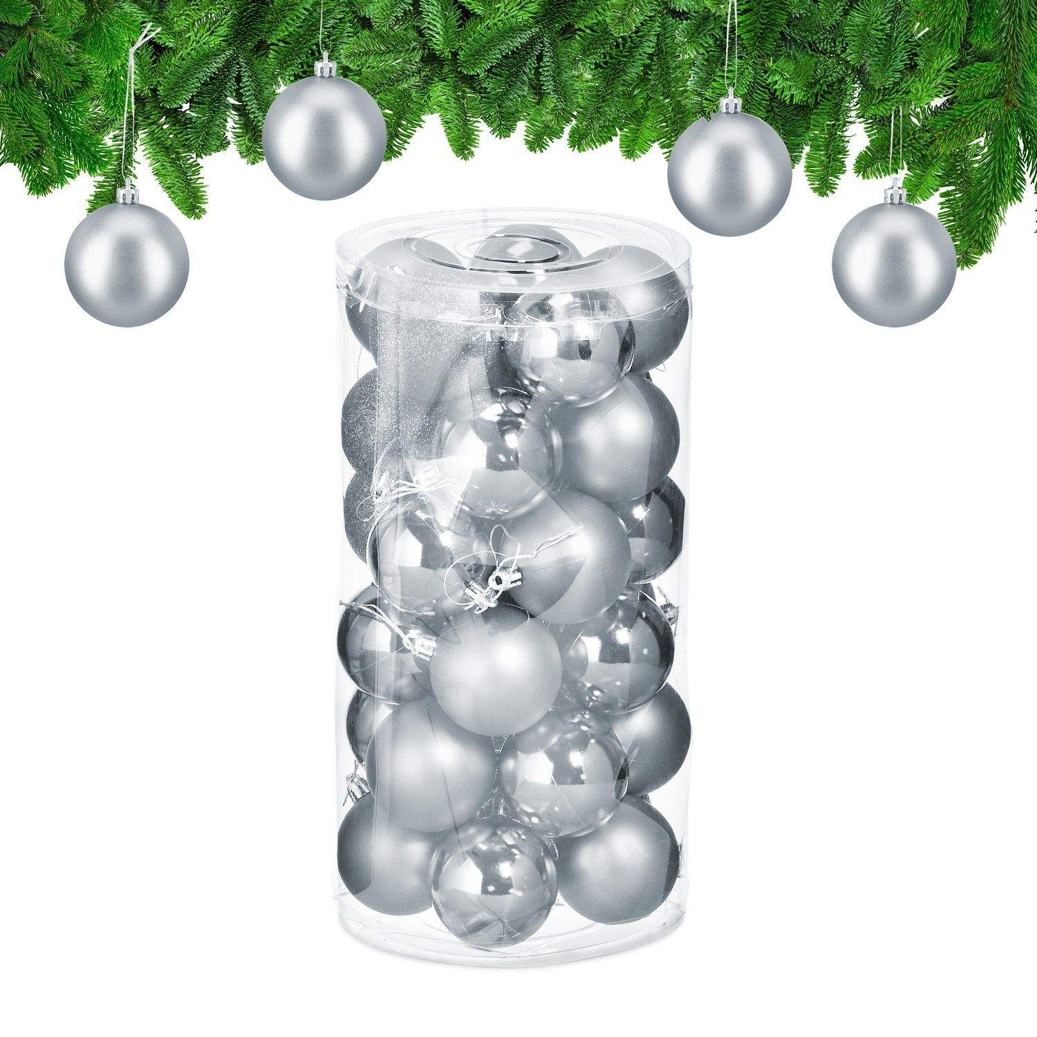 Sett med juletrekugler – 30 dekorative ornamenter