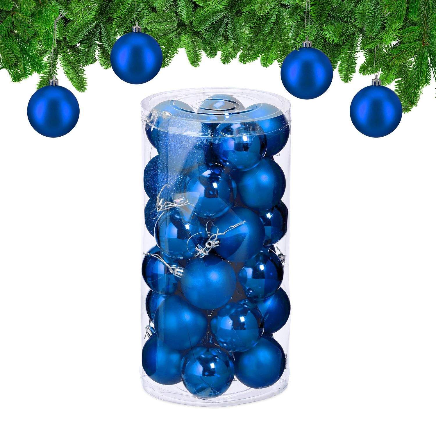 Sett med juletrekugler – 30 dekorative ornamenter